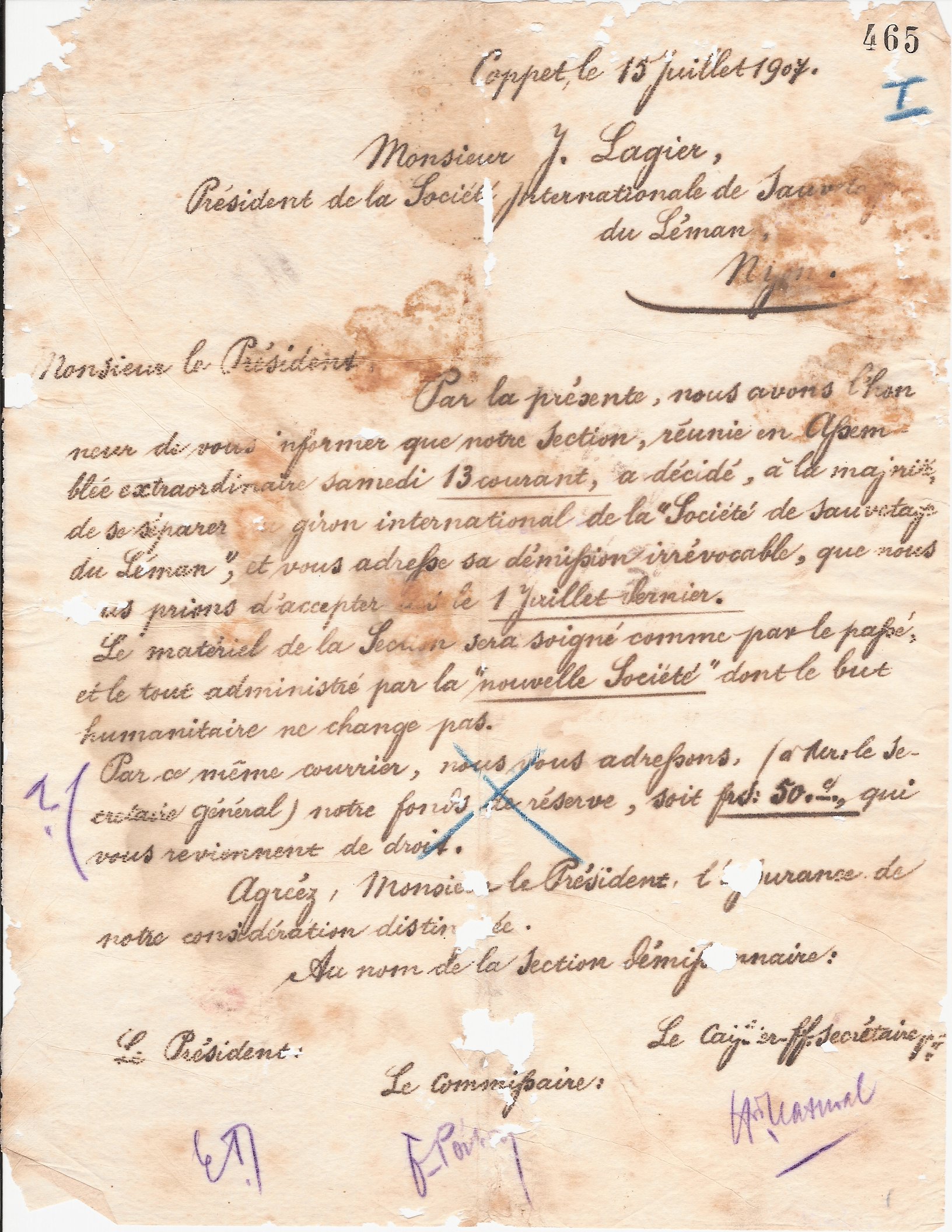 notre rencontre lettre